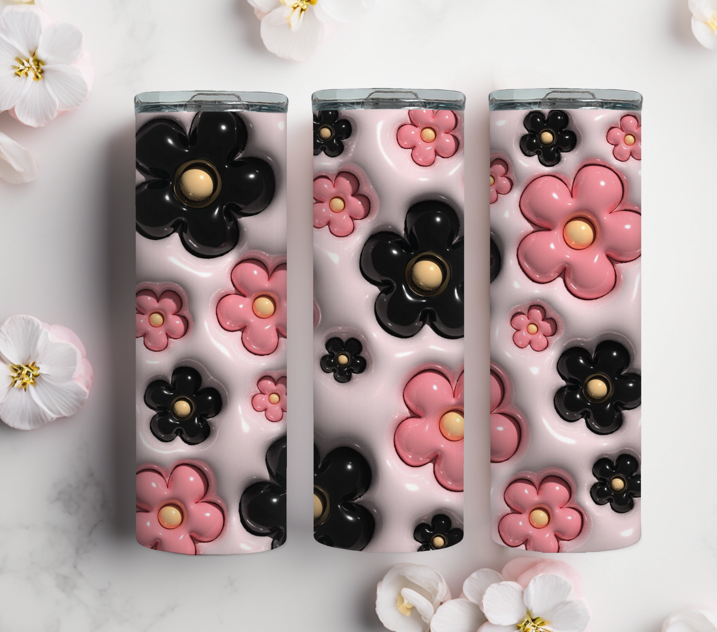 3D Flower tumbler