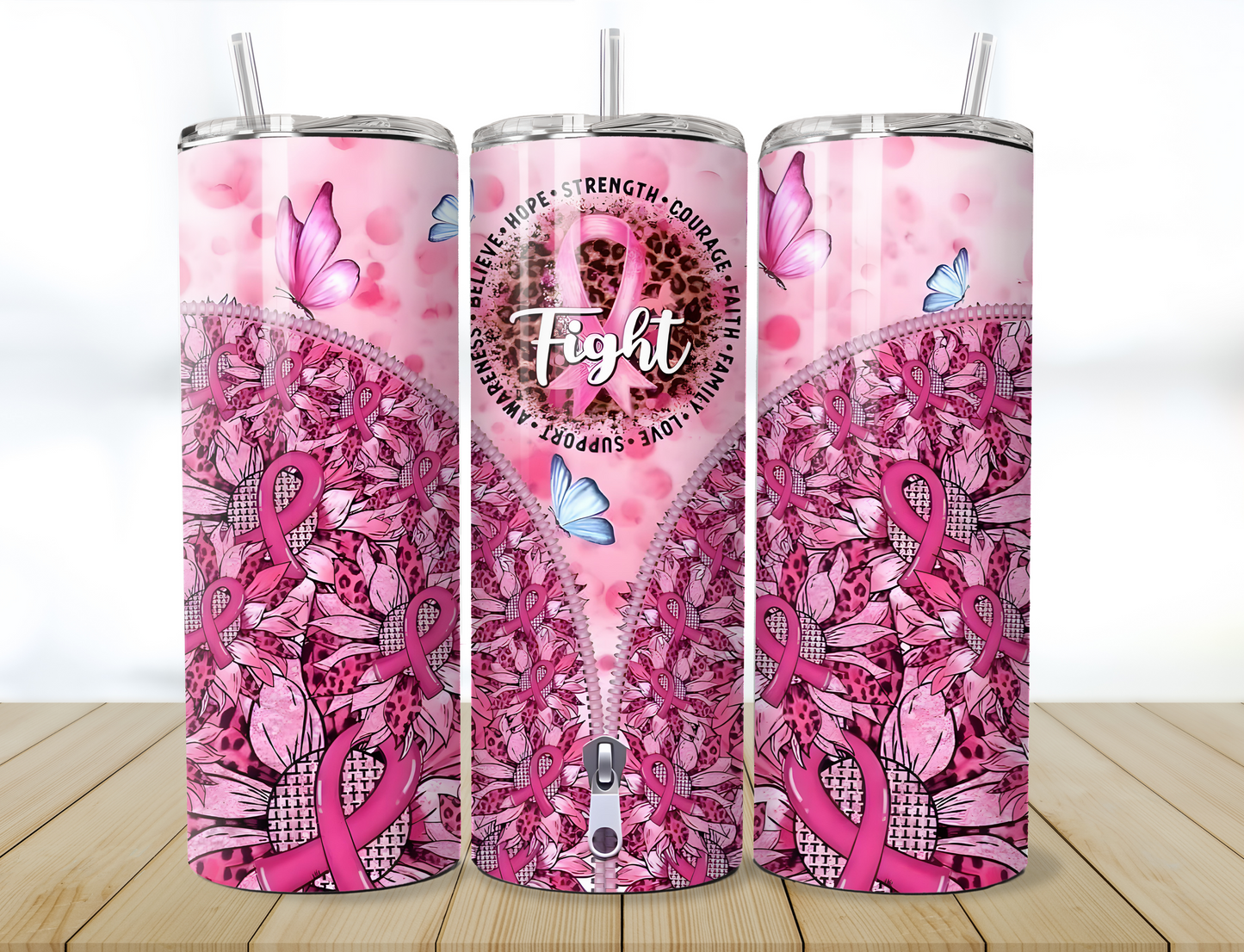 20oz Hope breast cancer awareness month tumbler