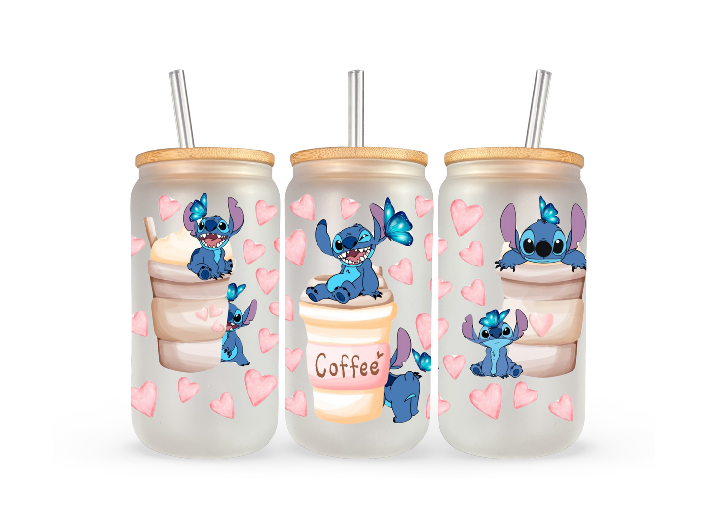 16oz Stitch coffee Libby glass