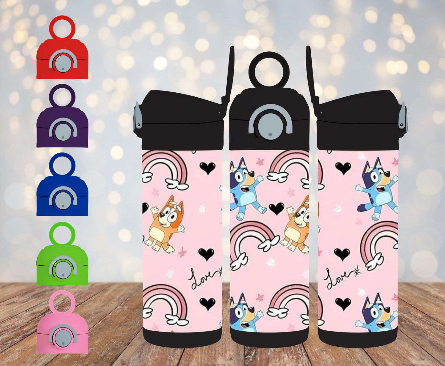 12oz Bluey Rainbow tumbler