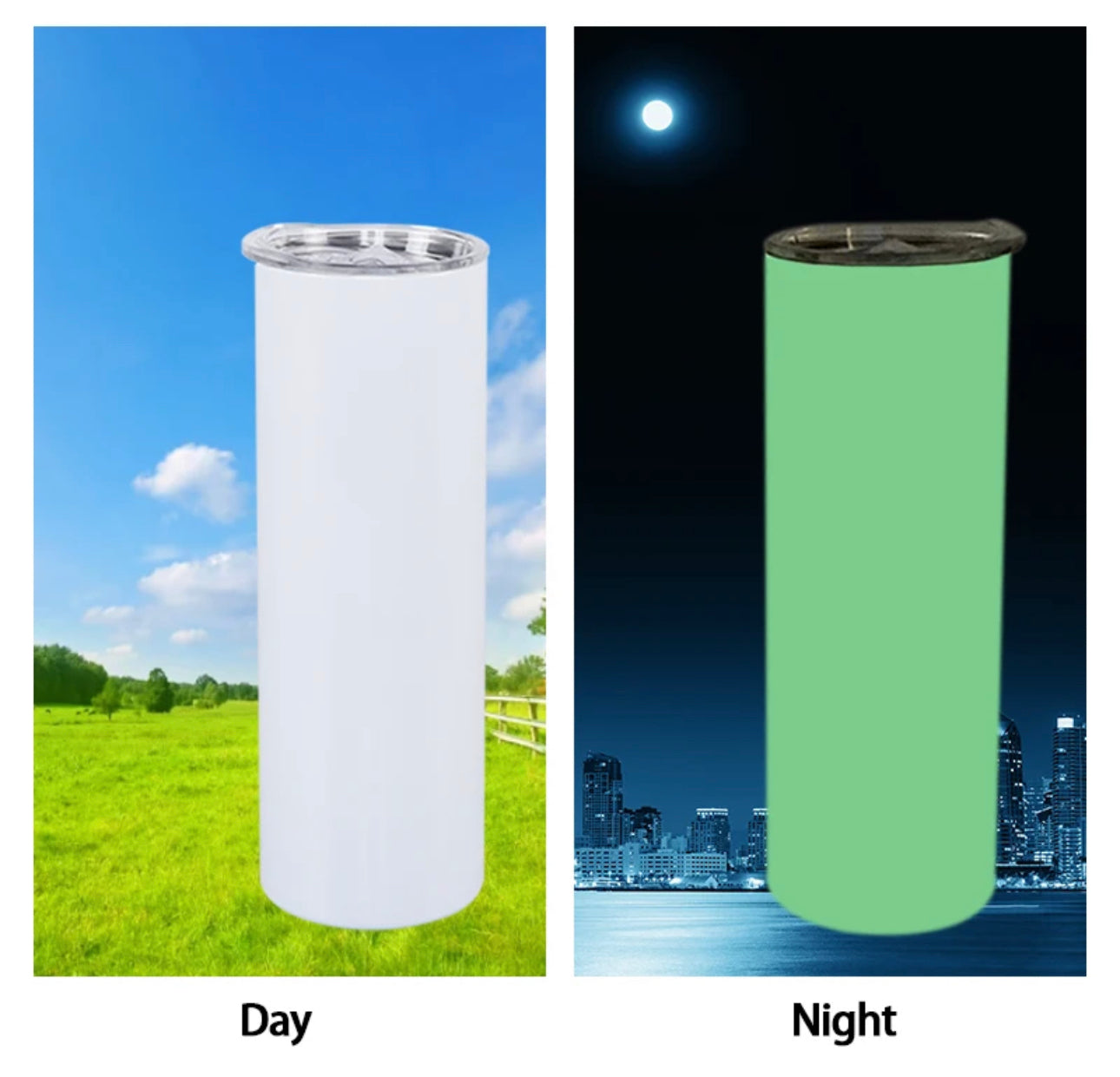 20oz custom glow in the dark tumbler