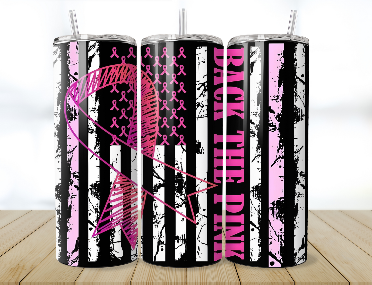 20oz back the pink breast cancer awareness tumbler