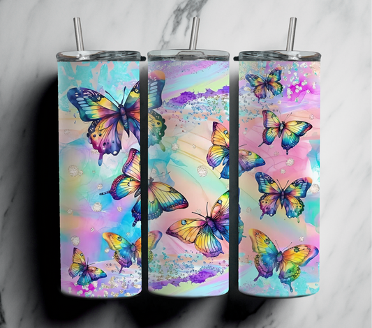 20oz butterfly tumbler