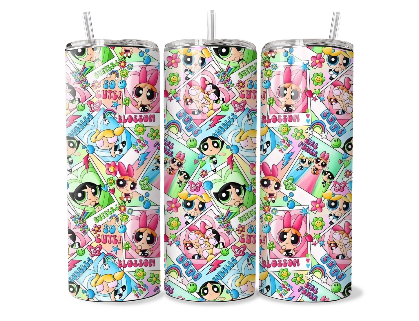 20oz power puff tumbler