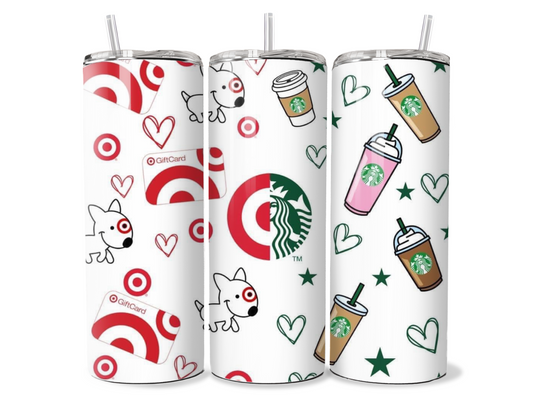 20oz Targeeee and starbeeees tumbler