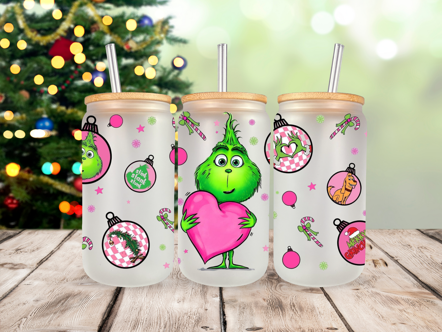 16oz grinch Libby glass can