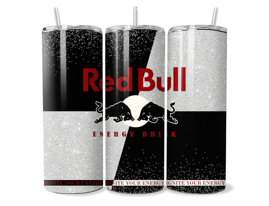 20oz black Red Bull tumbler