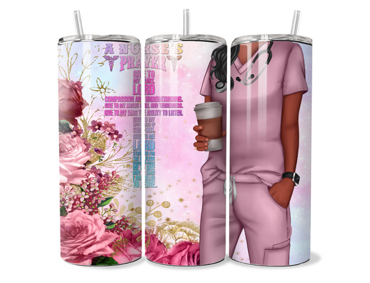 20oz pink nurse prayer b