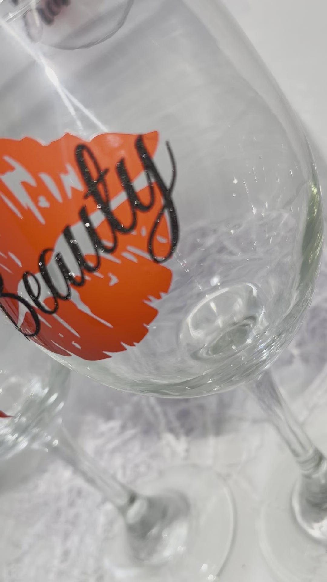 Beauty and the Beast, Disney wine glass, Wine glass set, Glitter
